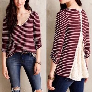 Anthropologie Meadow Rue Cassia lace back top